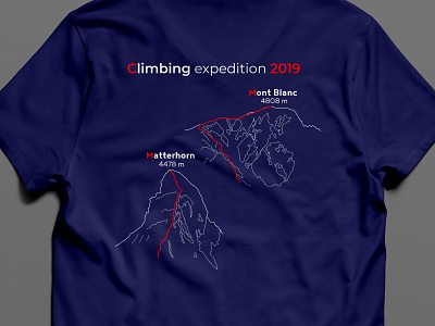 T-shirt print design | Mont Blanc and Matterhorn | design graphic design illustration t shirt t shirt design