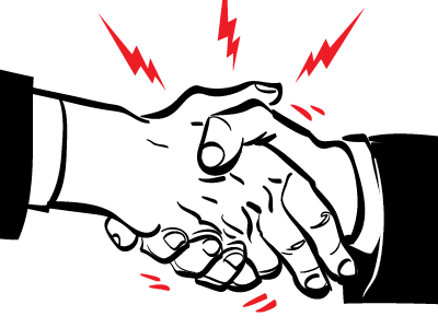 Bone Crusher bone crusher handshake readers digest illustration