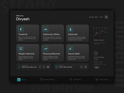 Fitness gym Interface