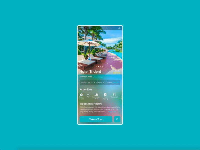 Resort Virtual Tour - 360° 360 degrees 360° adobe xd gif hotel hotel room ios microinteraction mobile application resort room video virtual tour visual design xddailychallenge