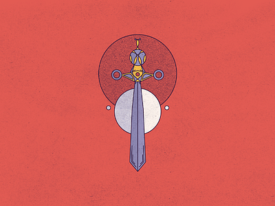 Sword (...or is it? 😂) bold colors circles clean design geometry graphic design illustration illustrator peach procreate sword symmetry texture textures true grit texture supply