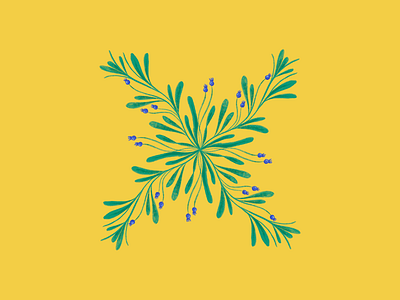 36 Days of Type, day 24: X 36daysoftype 36daysoftype07 botanical botany green letter x rotational symmetry x yellow