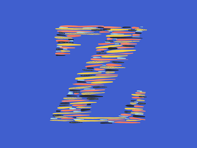 36 Days of Type, day 26: Z 36daysoftype 36daysoftype07 blue letter z lines procreate stripes texture z
