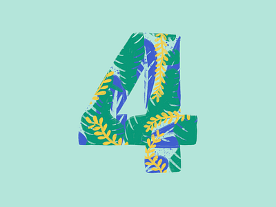 36 Days of Type, day 31: 4 36daysoftype 36daysoftype07 4 drawing four leaves number 1 number 4 procreate