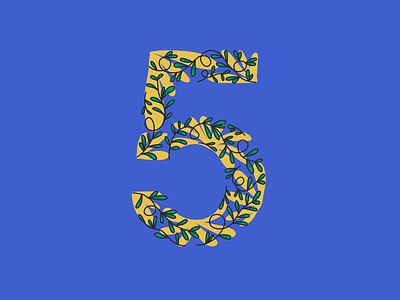 36 Days of Type, day 32: 5 36daysoftype 36daysoftype07 5 blue five number yellow
