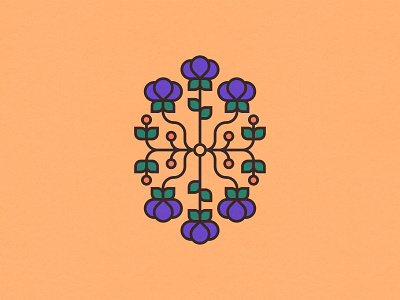 Spring Flowers 3/3 adobe illustrator clean flowers graphic design illustration minimal orange purple spring symmetrical symmetry vector