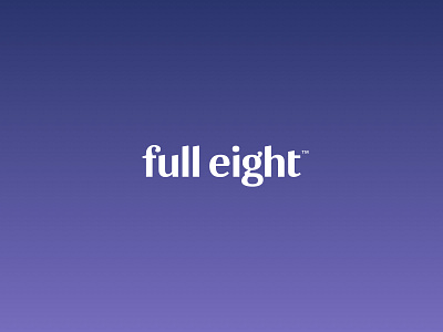 FullEight visual identity: Primary logo brand design brand identity branding clean full eight fulleight haelsum logo logo design logotype purple rls sleep
