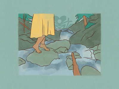 Illustration for 'Power up!' by PODER Colorado ✦ 2 of 5 colorado drawing green illustration nature procreate river yellow