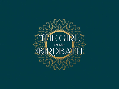 The Girl in the Birdbath cover: Title & Sunflower mandala