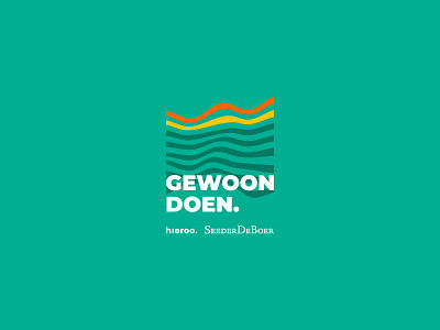 Gewoon Doen branding: Logo brand brand design branding gewoon doen green hieroo logo logo designer rotterdam seederdeboer sub-brand waves