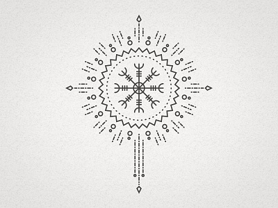 Ægishjálmur: The Helm of Awe iceland illustration mandala rune vector Ægishjálmur