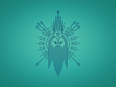 Neptune blue green halo icon illustrator laguz lines neptune ocean rune sea vector