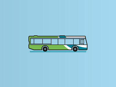 Vroom! arriva blue bus green icon illustrator minimal