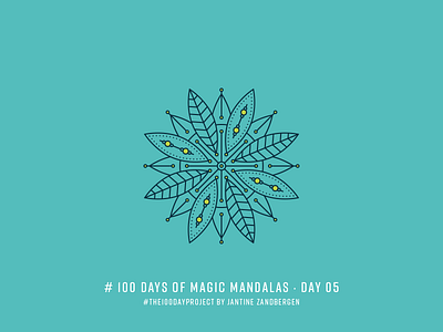 The 100 Day Project - Day 05 geomtery illustrator leaves mandala nature symmetry the100dayproject vector