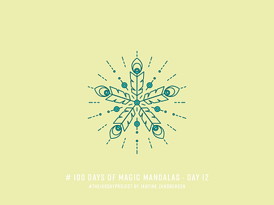 The 100 Day Project - Day 12 feather geometry illustrator mandala peacock symmetry the100dayproject vector