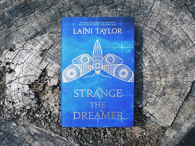 Book cover: Strange the Dreamer blue book book cover cover cover design fantasy gold illustration illustrator laini taylor moth strange the dreamer