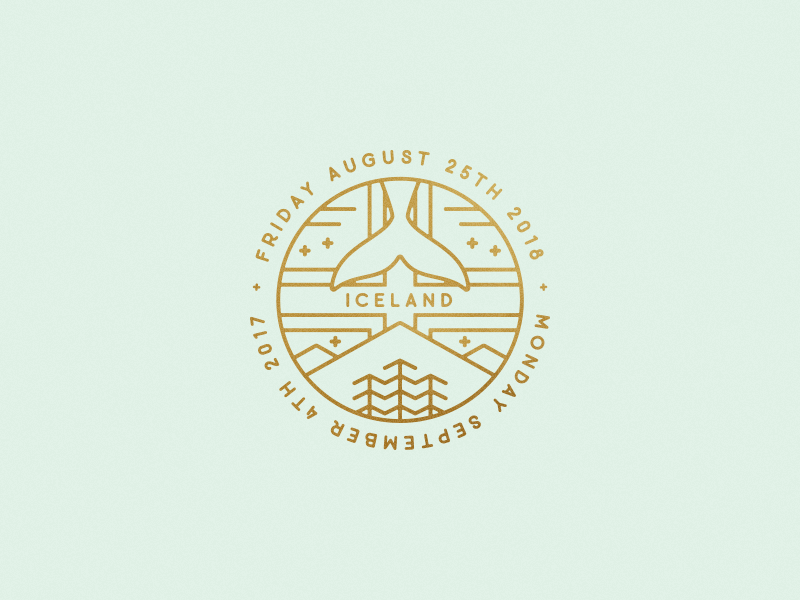 Could it be – the start of my Iceland photo album vector illustrator adventure mountains outdoors whale minimalistic travel logo badge iceland