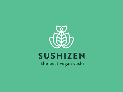 30 Day Logo Challenge V - Sushi Zen 30 day logo challenge brand identity clean food green icon illustrator logo logo a day logocore minimal minimal branding sushi sushi zen vegan