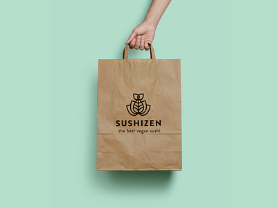 30 Day Logo Challenge V - Sushi Zen 30 day challenge 30 day logo challenge brand identity branding clean food green logo a day logocore minimal sushi sushi zen takeout vegan