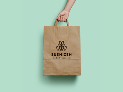 30 Day Logo Challenge V - Sushi Zen 30 day challenge 30 day logo challenge brand identity branding clean food green logo a day logocore minimal sushi sushi zen takeout vegan