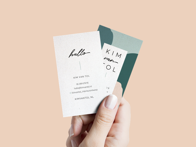 Kim van Tol Interior Design: Business Card logodesign clean design clean minimal green interior designer interior design kim van tol kim visual identity branding business card logo