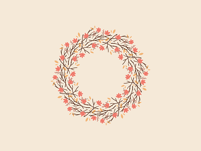 Happy Autumn! autumn autumn wreath drawing handdrawn illustration procreate procreateapp symmetric symmetry wreath