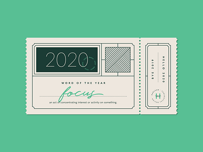 Happy 2020 ✨ 2020 clean focus graphic design graphicdesign green illustration illustrator minimal nye ticket vector