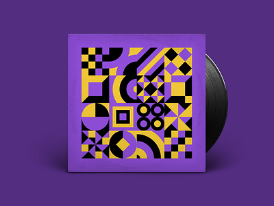 Bold, geometric album cover 💜 💛 🖤 album art black bold bold colors clean design geometry graphic design illustration illustrator minimal purple vector vinyl vinyl record yellow