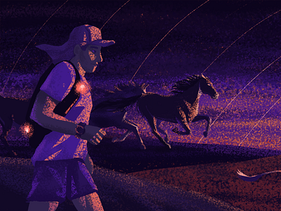 Night marathon elton illustration marathon sports texture ultramarathom