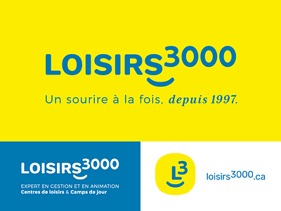 Loisirs3000 branding design logo smile smiley face summer camp