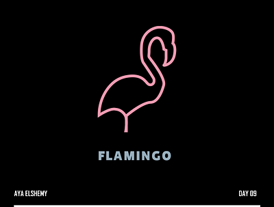 Flamingo logo design branding character design chracter design flat icon logo minimal