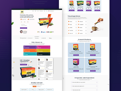 Lean Joe Bean design landing page landing page design