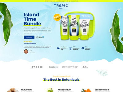 Tropic Labs design landing page landing page design