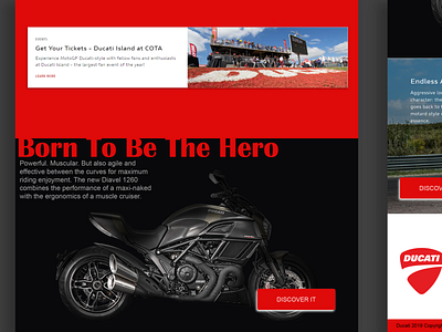 Ducati One Page Website adobe xd black desktop ducati grid moto one page red sections ui website website design