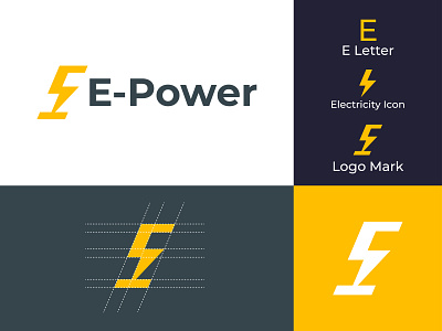 E Power Logo Design branding business creative design flat icon logo minimal mordern unique vector