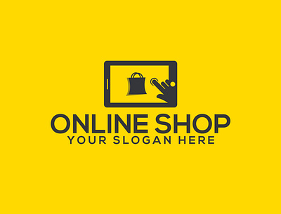 Online shop logo branding business design flat icon logo design minimal mordern unique vector
