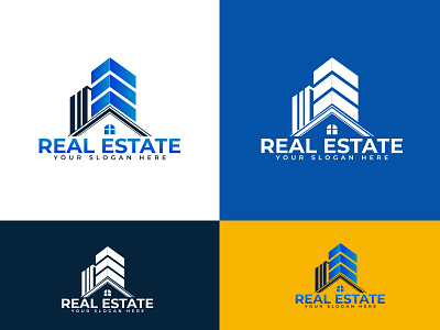 Real Estate Logo Design business construction creative design flat home house logo design minimal mordern property real estate realty unique