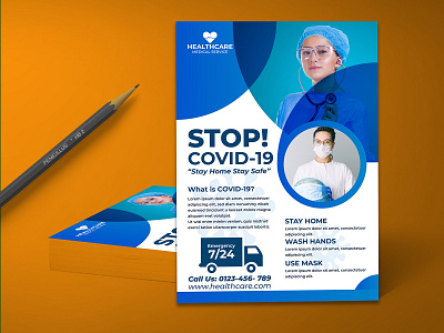 Stop Covid-19 Health Care Flyer Design business covid 19 creative design flyer flyer design flyer template heath care flyer medical flyer stop covid 19 unique