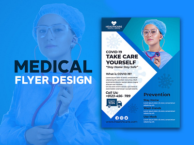 COVID19 Health Care Medical Flyer Design Template