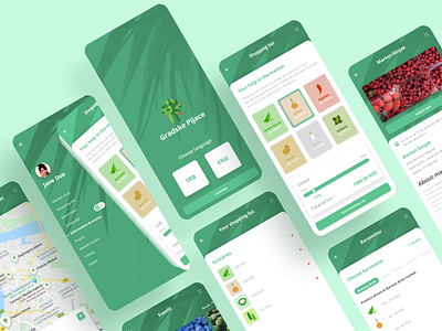 App Design for Gradske Pijace app design application colors design green health ui user interface user interface design ux ux ui