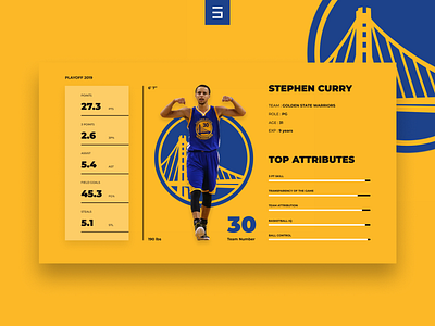 Stephen Curry stats page colors design golden state warriors nba sports stephen curry ui ui design uiux user interface user interface design ux web web design