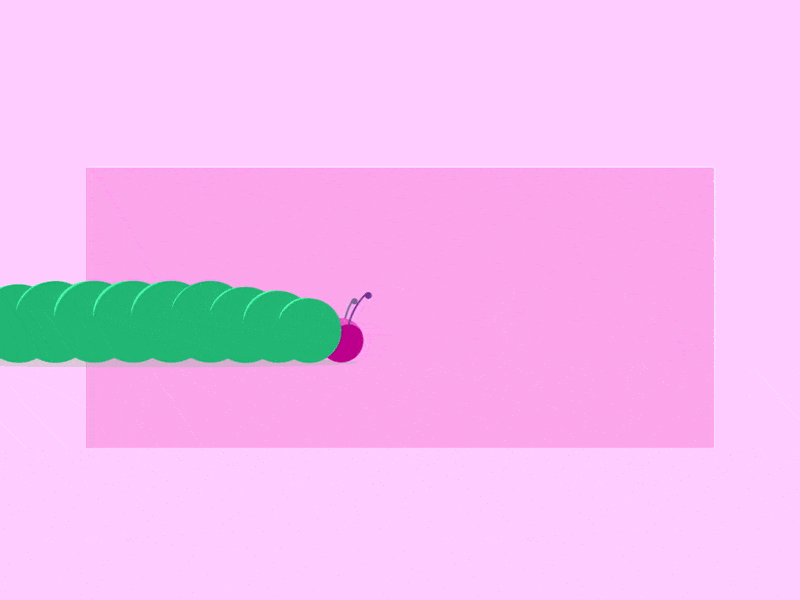 Polly 2d animation animation bug design illustration motion vector worm