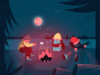 Campfire animation illustration motion motion design school