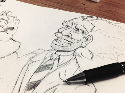 Mad Scientist - Sketch face illustration mad scientist pencil scientist sketch