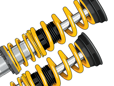 Coilovers aftermarket auto automotive cars coilovers illustration performance suspension