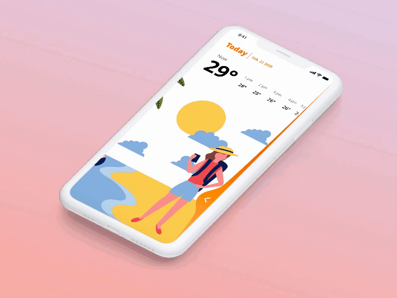 Daily Weather App 2021 adobe xd app auto animate design drag iphone ui vector weather weather app