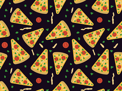 Pizza pattern cartoon cuisine decorative design flat food illustration italian meal pattern pizza seamless simple surface design texture