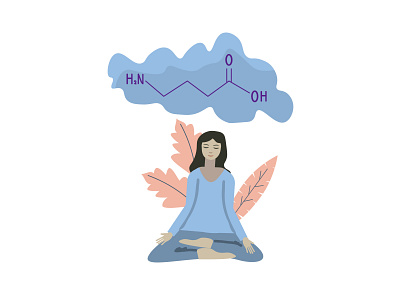 GABA illustration calm girl meditation mood relaxation vector woman