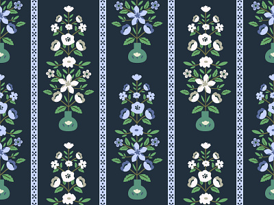 Seamless flowers blue blue and white decorative fabric floral floral pattern flower pattern seamless simple surface design texture vase