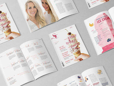 Sucre et Creme Pastry Magazine branding design editoral layout magazine typography vector